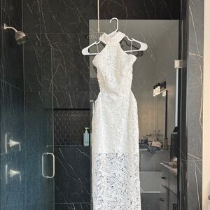 Bride White Lace Maxi Dress